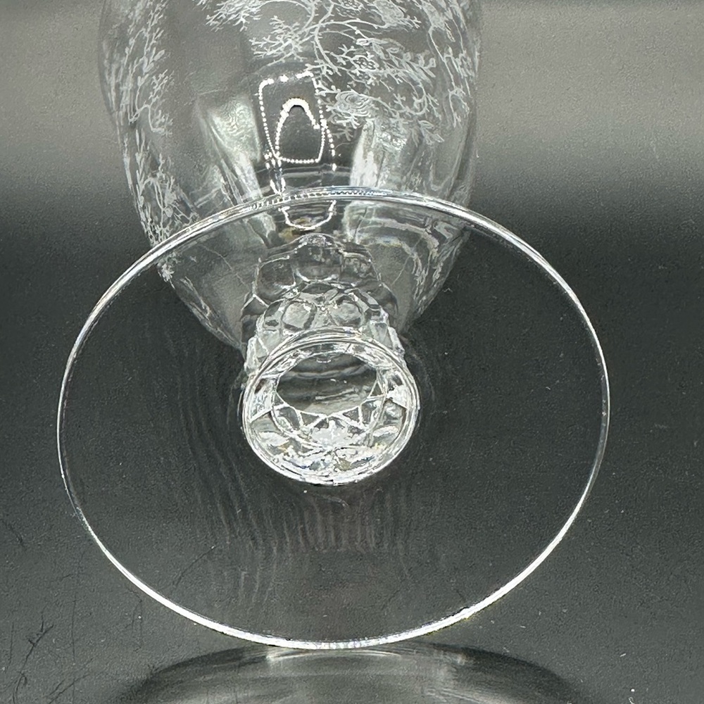 Elegant Fostoria Chintz Etched Glass Tea or Water Goblet - Picture 5 of 6